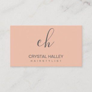 Modern Minimalist Pink Blush Rose Hair Stylist Business Card