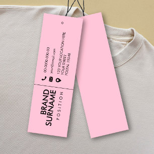 Modern Minimalist Pink Business Hang Tags