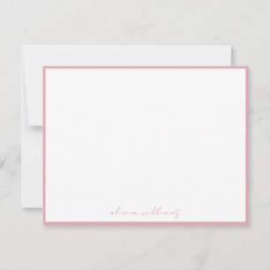 Modern Minimalist Pink Calligraphy Monogram Card