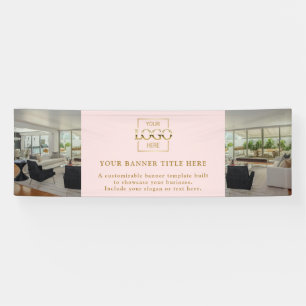 Modern Minimalist Pink Custom Business Logo  Banner