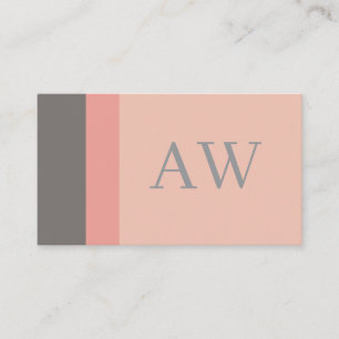 Modern Minimalist Pink Grey & Rose Sand Business Card