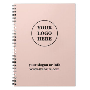 Modern Minimalist Pink Logo Business Corporate Notebook