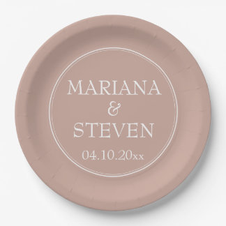 Modern Minimalist Pink Paper Plate