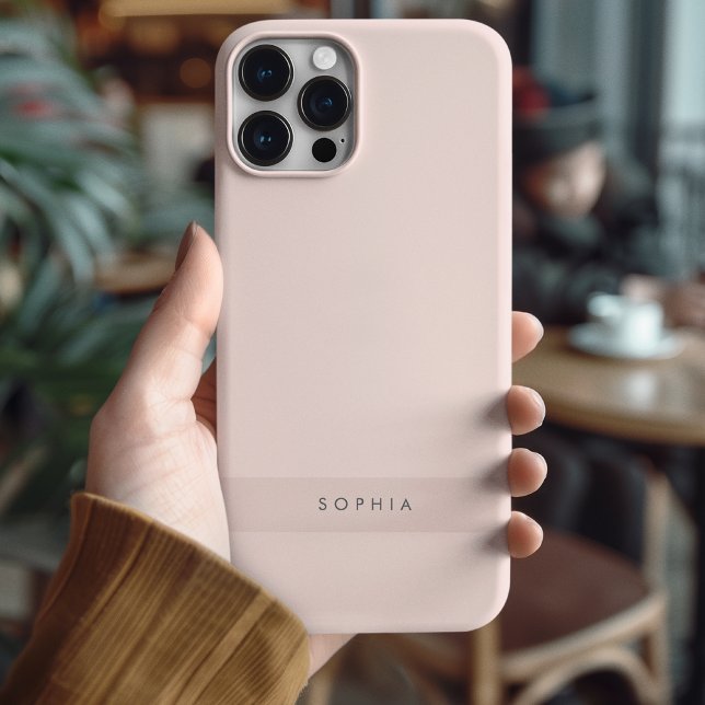Modern Minimalist Pink Personalised Case-Mate iPhone Case (Creator Uploaded)