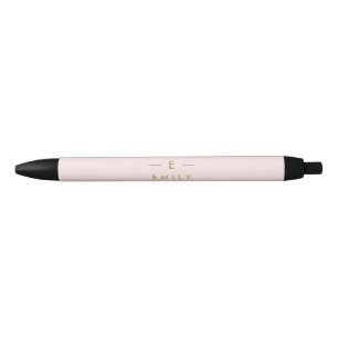 Modern Minimalist Pink Personalized Black Ink Pen