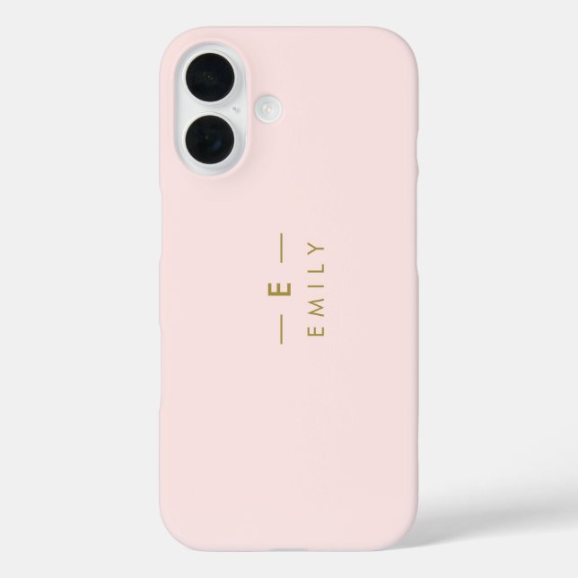 Modern Minimalist Pink Personalized Case-Mate iPhone Case (Back)
