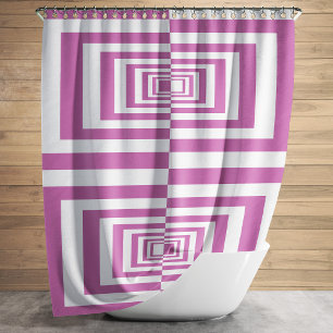 Modern Minimalist Pink Shower Curtain
