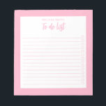 Modern Minimalist Pink To Do List Notepad<br><div class="desc">Modern Minimalist Pink To Do List Notepad. Create your own personalised checklist for daily tasks.</div>