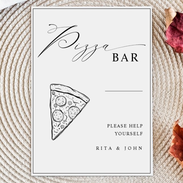 Modern Minimalist Pizza Bar Wedding Sign (Creator Uploaded)