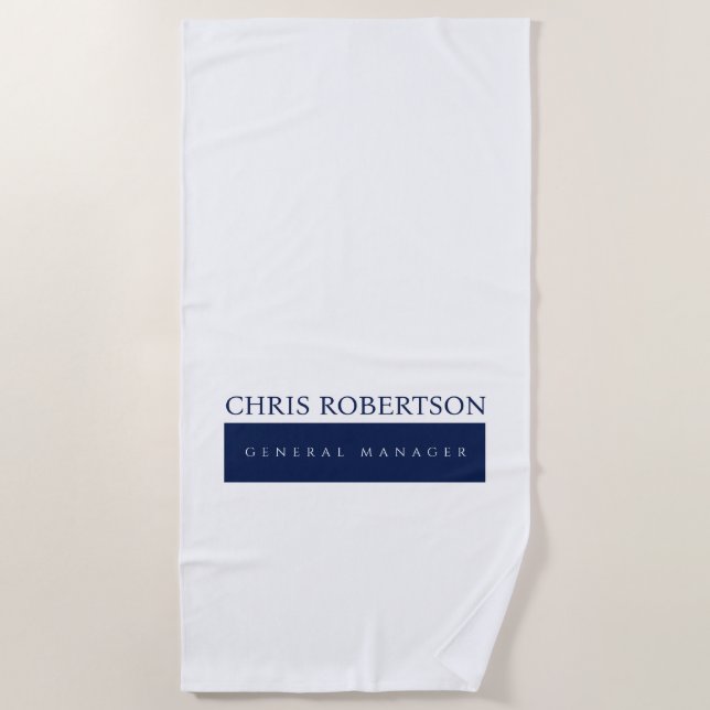 Modern Minimalist Plain Beach Towel (Front)