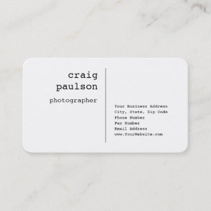 Modern Minimalist Plain Black White Business Card