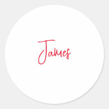 Modern Minimalist Plain Calligraphy Red White