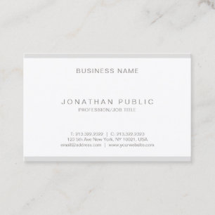 Modern Minimalist Plain Clean Luxe Fashionable Business Card