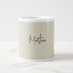 Modern Minimalist Plain Creative Calligraphy Large Coffee Mug<br><div class="desc">This template is ideal for those who are looking for a design that is catchy, reminding you, and suitable for your personality and work discipline. You can easily replace all the information on it with your own information. All you have to do for this is to use the personalisation links....</div>
