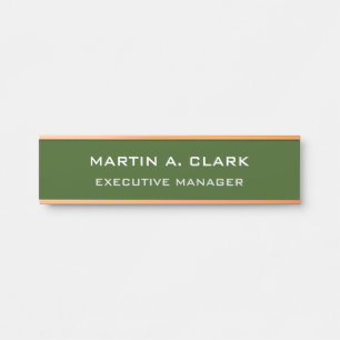 Modern Minimalist Plain Elegant Forest Green Door Sign