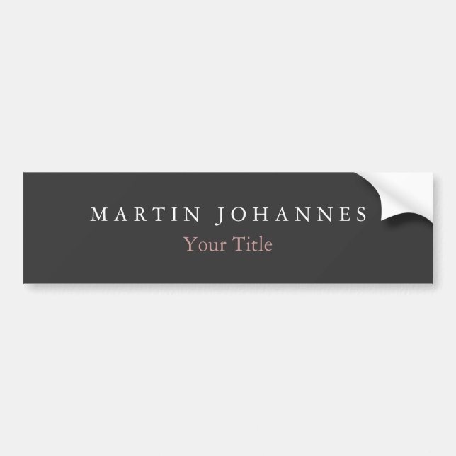 Modern Minimalist Plain Elegant Grey Bumper Sticker (Front)