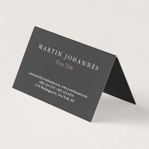 Modern Minimalist Plain Elegant Grey Business Card