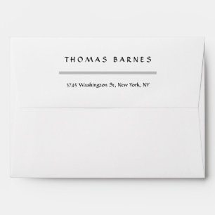 Modern Minimalist Plain Elegant Personalised Envelope
