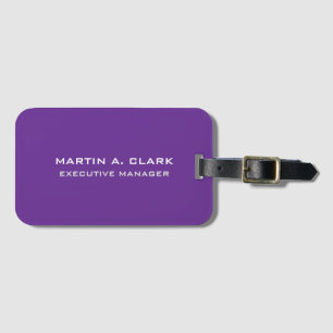 Modern Minimalist Plain Elegant Royal Purple Luggage Tag