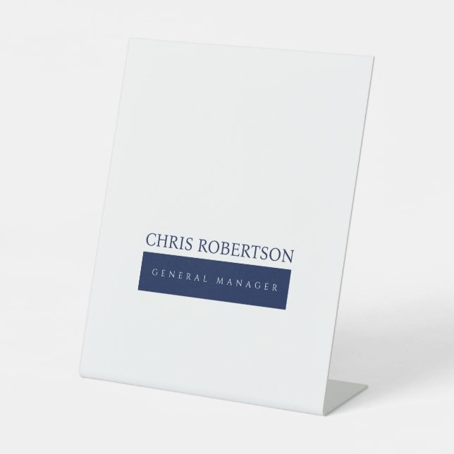Modern Minimalist Plain Pedestal Sign (Front)