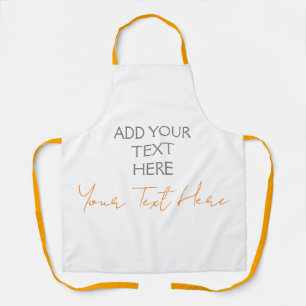 Modern Minimalist Plain Personalised Add Text Apron