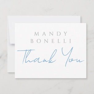 Modern Minimalist Plain Personalised Thank You Card