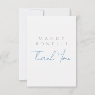 Modern Minimalist Plain Personalised Thank You Card