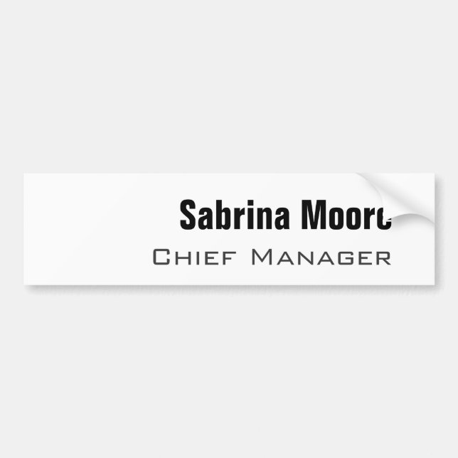 Modern Minimalist Plain Professional Bumper Sticker (Front)