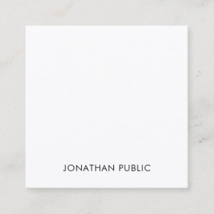 Modern Minimalist Plain Professional Elegant Luxe Square Business Card