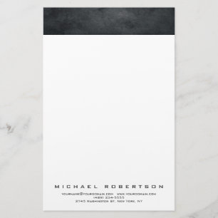 Modern Minimalist Plain Professional Grey White Stationery