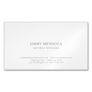 Modern Minimalist Plain Professional Magnetic Business Card