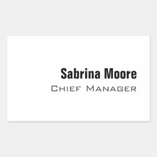 Modern Minimalist Plain Professional Rectangular Sticker