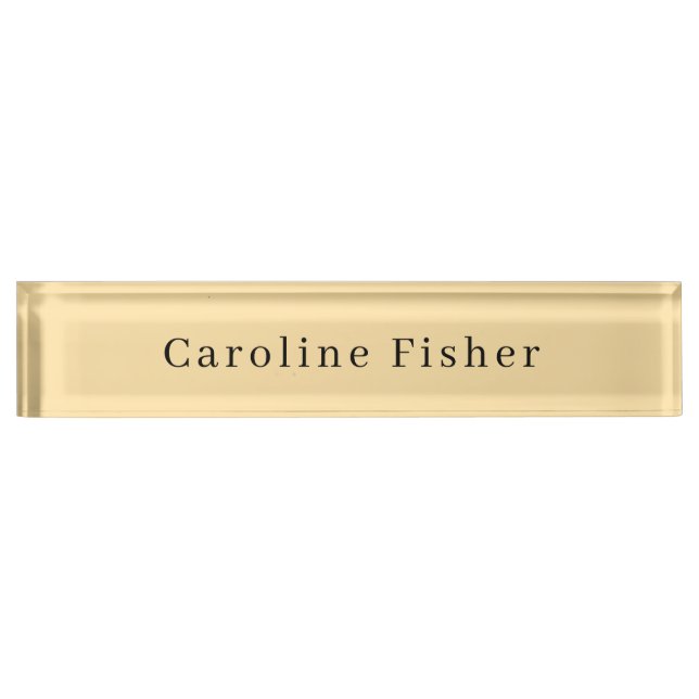 Modern Minimalist Plain Simple Beige Nameplate (Front)