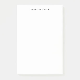 Modern Minimalist Plain Simple Black White Post-it Notes