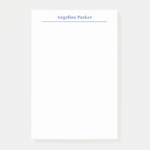 Modern Minimalist Plain Simple Blue White Post-it Notes