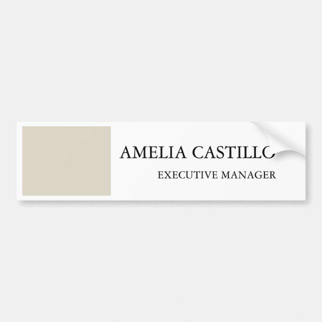 Modern Minimalist Plain Simple  Bumper Sticker (Front)