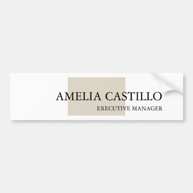 Modern Minimalist Plain Simple  Bumper Sticker (Front)