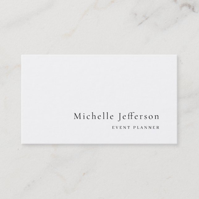 Modern Minimalist Plain Simple Business Card (Front)