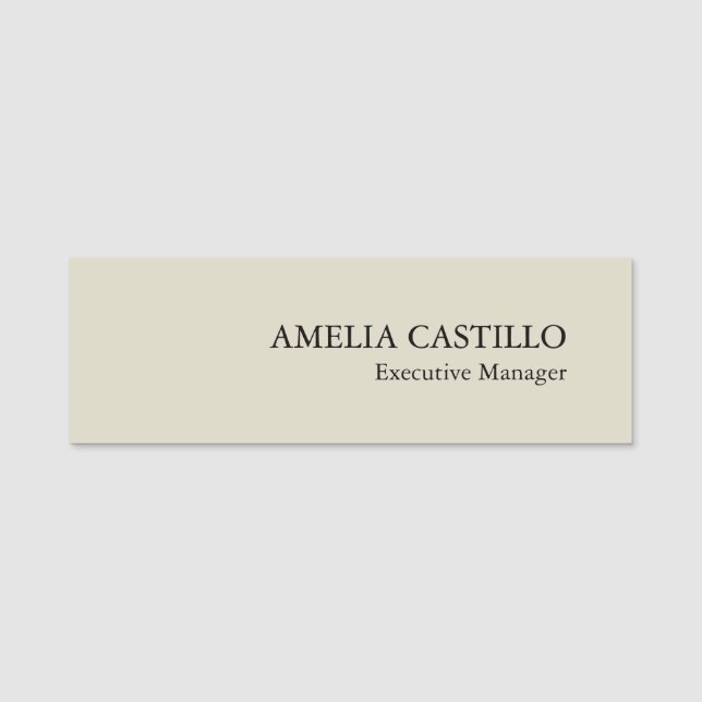 Modern Minimalist Plain Simple  Name Tag (Front)