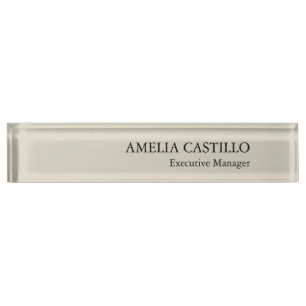 Modern Minimalist Plain Simple  Nameplate