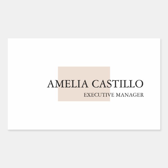 Modern Minimalist Plain Simple  Rectangular Sticker (Front)
