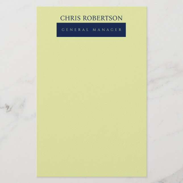 Modern Minimalist Plain Stationery (Front)