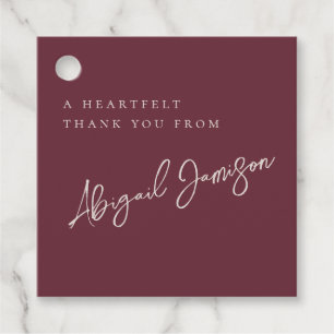 Modern Minimalist Plum Bridal Shower Favour Tags