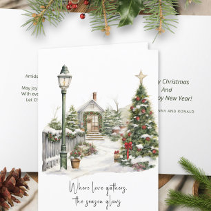 Modern Minimalist Poem Christmas Holiday Card