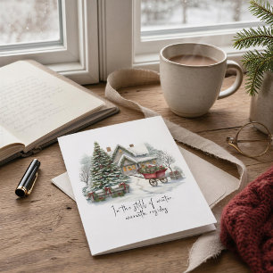 Modern Minimalist Poem Christmas Holiday Card