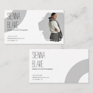 Modern Minimalist Portrait Photographer Photo Business Card