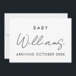 Modern Minimalist Pregnancy Announcement Card<br><div class="desc">Modern minimalist personalised name pregnancy announcement card. Let your friends and family know you are expecting with this elegant minimal design.</div>