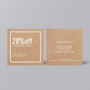 Modern Minimalist Printed Kraft White Coupon