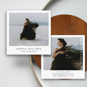 Modern Minimalist Professional 2 Photo  Square Business Card