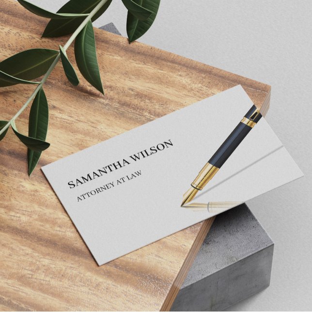 Modern Minimalist Professional Attorney At Law Business Card (Creator Uploaded)